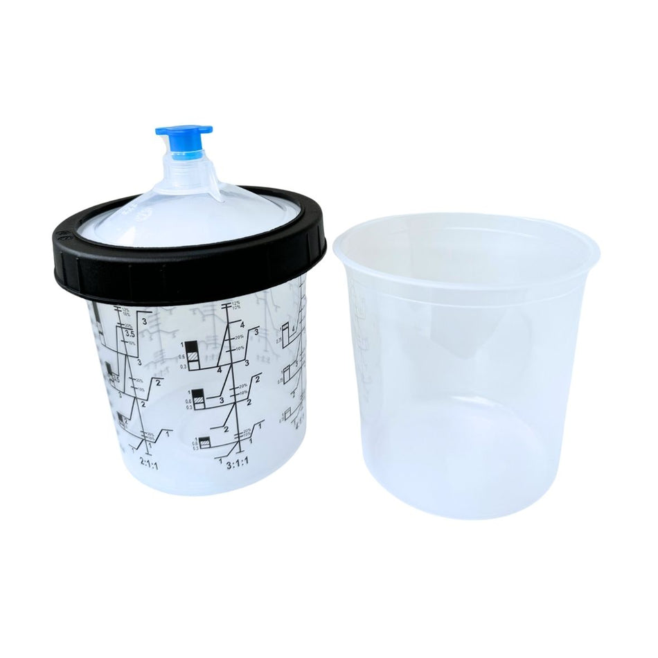 Kit vasos PPS para pintura 600 ml 190 micras 50 Und